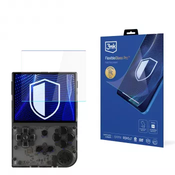 3MK PROTECTION FlexibleGlass Pro ochranná fólia displeja pre Anbernic RG35XX (3,5 palca) - 0,3 mm hybridné sklo, tvrdosť 7H, oleofóbna vrstva, bez bublín