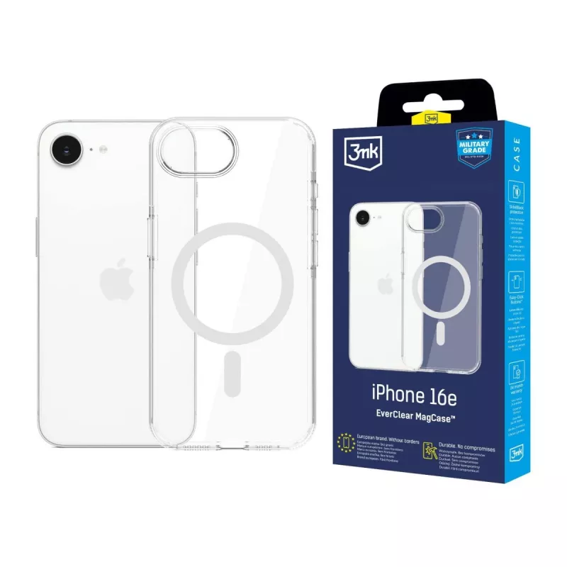 Apple iPhone 16E 3mk EverClear MagCase transparentný kryt na zadnú stranu