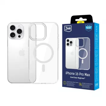 3MK EverClear MagCase kryt na zadnú stranu pre Apple iPhone 16 Pro Max - transparentný