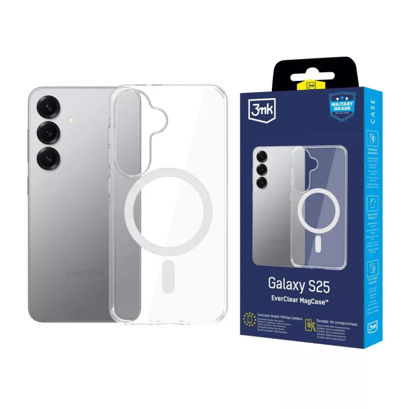 3MK EverClear MagCase pre Samsung Galaxy S25 - transparentné