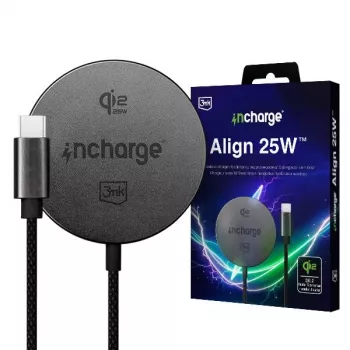3mk incharge Align Qi2.2 25W pre Apple čierna