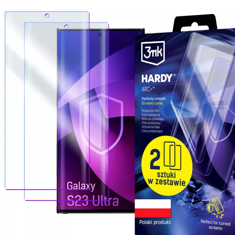 3MK PROTECTION Samsung Galaxy S23 Ultra - 3mk Hardy ARC+ ochranná fólia displeja (balenie 2 ks)
