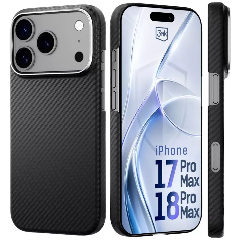 3MK PROTECTION Apple iPhone 17 Pro Max Hardy Aramid MagCase - čierna