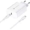 FORCELL F-ENERGY TFK-TC-20WPD USB-C napájací zdroj s káblom USB-C na Lightning, 20W PD QC4.0, 3A, biely