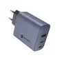 FORCELL F-ENERGY GaN VT-42B nástenná nabíjačka 2x USB-C + USB-A PD QC4.0 4A 65W sivá