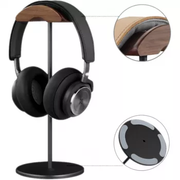 MOZOS HS Supreme stojan na slúchadlá pre over-ear slúchadlá - orechové drevo a kov