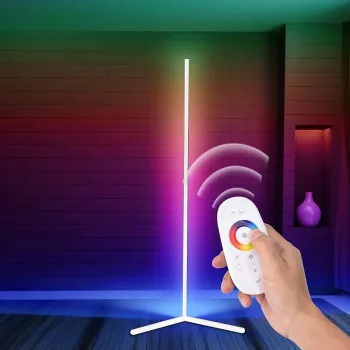 MOZOS LC-RGB LED rohová stojaca lampa biela