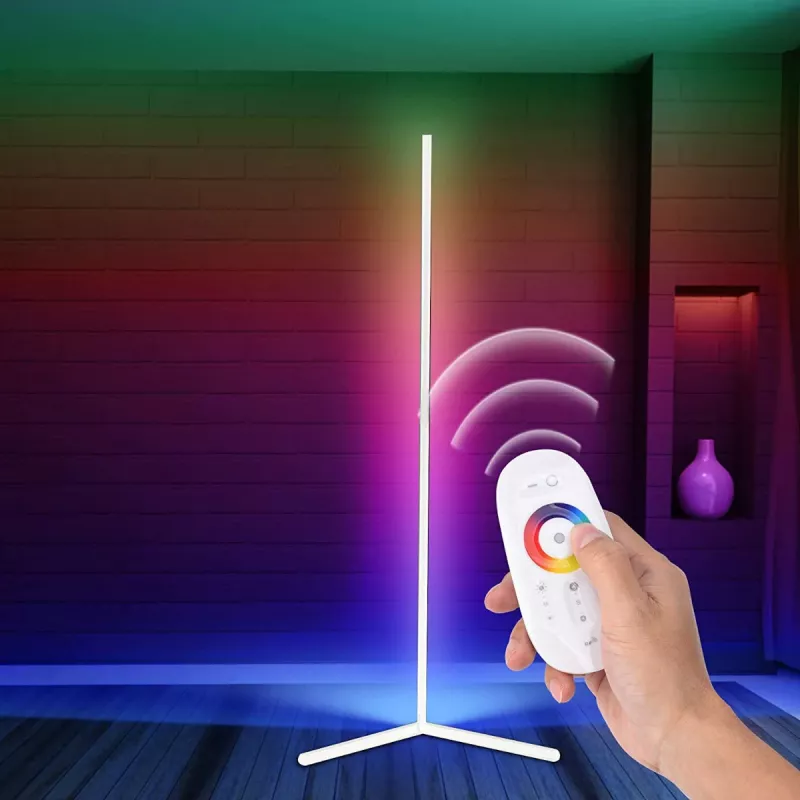 MOZOS LC-RGB LED rohová stojaca lampa biela