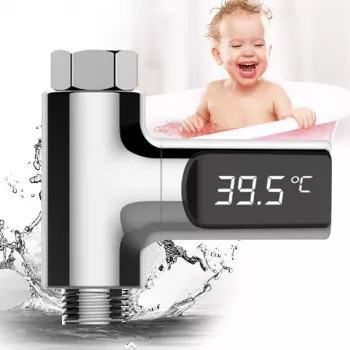 MOZOS LED digitálny sprchový teplomer, napájaný vodou