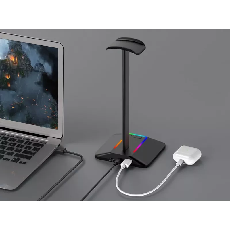 MOZOS D12 RGB LED stojan na slúchadlá pre over-ear slúchadlá