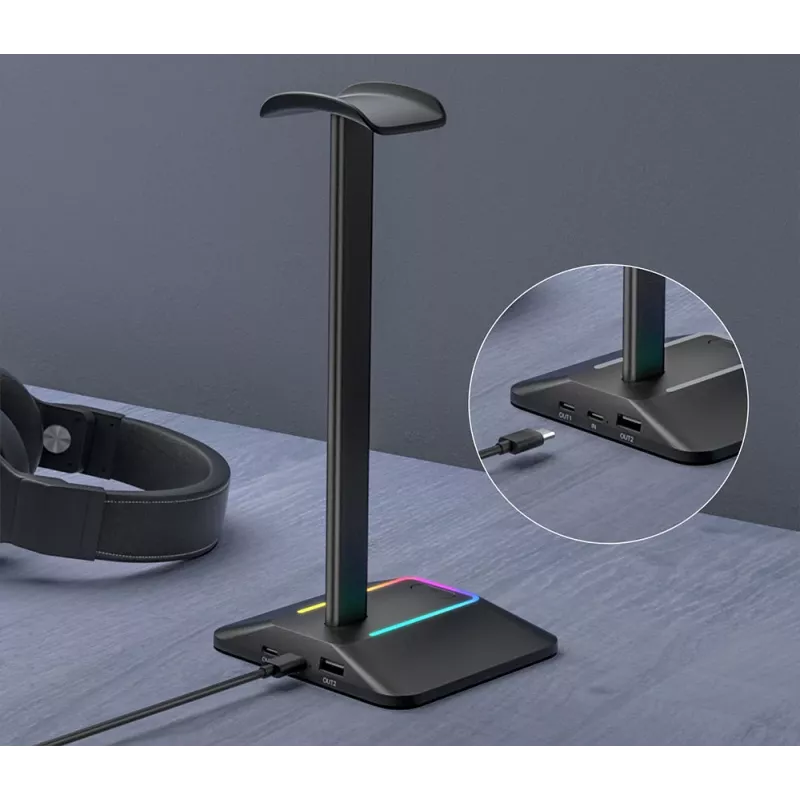MOZOS D12 RGB LED stojan na slúchadlá pre over-ear slúchadlá