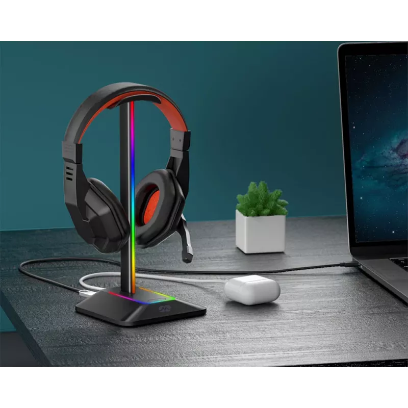 MOZOS D12 RGB LED stojan na slúchadlá pre over-ear slúchadlá
