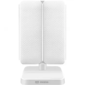 MOZOS ML10X LED make-up zrkadlo s 10-násobným zväčšením, 3 farebné režimy, plynulé stmievanie, 360° otáčanie, USB-C nabíjateľné, biele