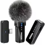 MOZOS MX2-DUAL bezdrôtová sada lavalier mikrofónov pre smartfóny, 2 mikrofóny, 2,4 GHz, USB-C