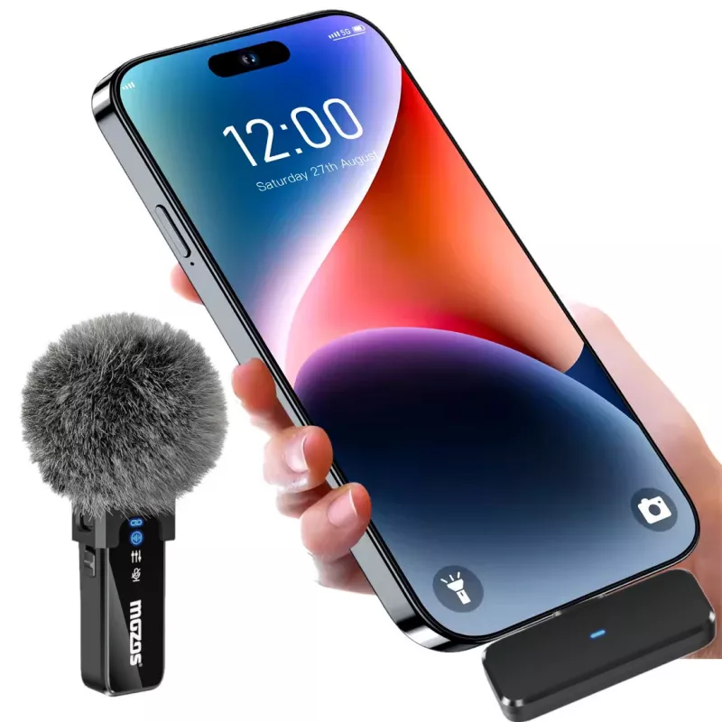 MOZOS MX2-DUAL bezdrôtová sada lavalier mikrofónov pre smartfóny, 2 mikrofóny, 2,4 GHz, USB-C
