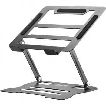 MOZOS N2-BK ergonomický stojan na notebook - čierny, výškovo nastaviteľný, skladací, hliník