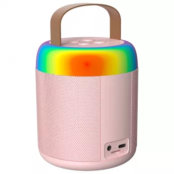MOZOS MK ružový karaoke mikrofón s Bluetooth reproduktorom