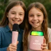 MOZOS MK ružový karaoke mikrofón s Bluetooth reproduktorom