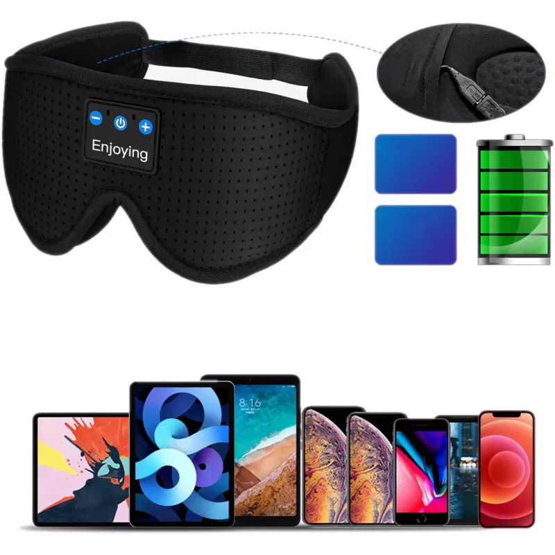 MOZOS LC001-V2 Bluetooth spánková maska so stereo reproduktormi, čierna