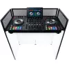MOZOS EPDJ-100 DJ pódium s panelom a stolom - veľké plátno, biely panel, čierny rám