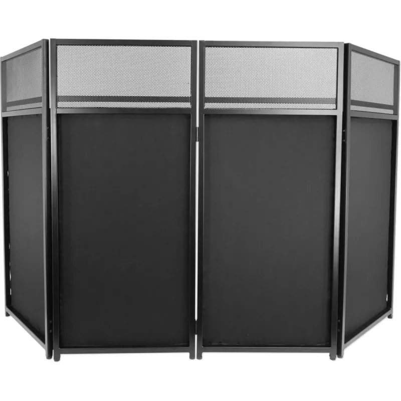 MOZOS EPDJ-100 DJ pódium s panelom a stolom - veľké plátno, biely panel, čierny rám