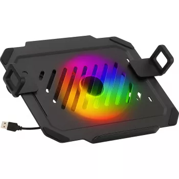 MOZOS LP-RGB platforma na notebook pre držiaky na stôl, VESA 75x75/100x100, čierna, RGB osvetlenie
