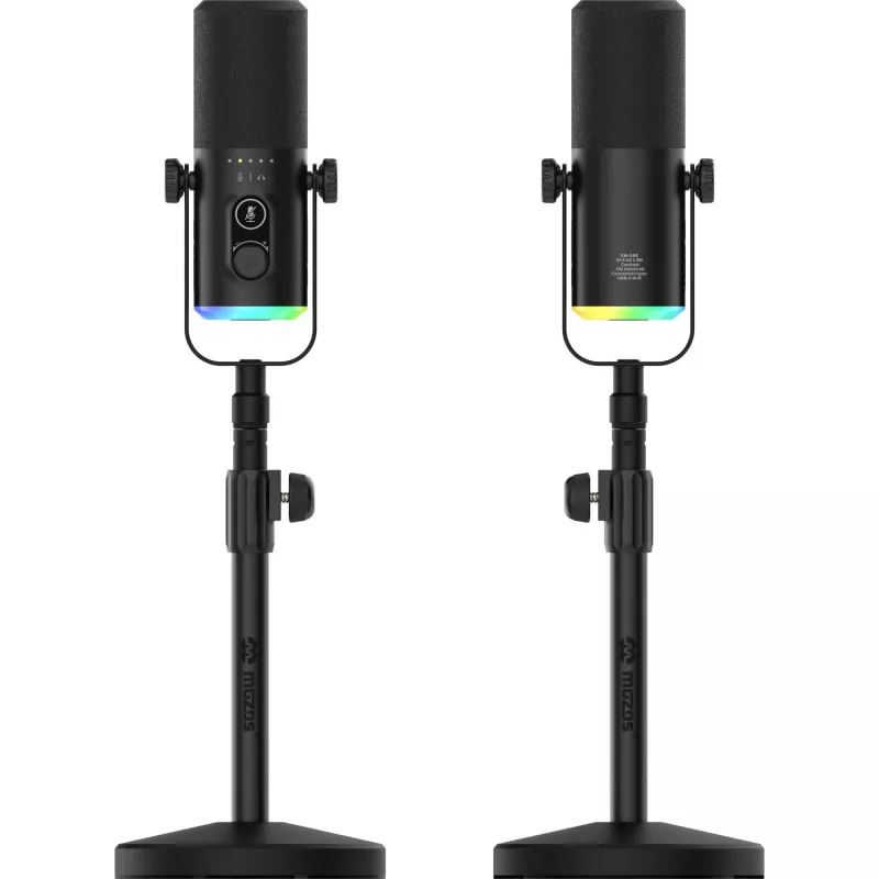 Mozos GM-ONE USB XLR RGB LED mikrofón čierny