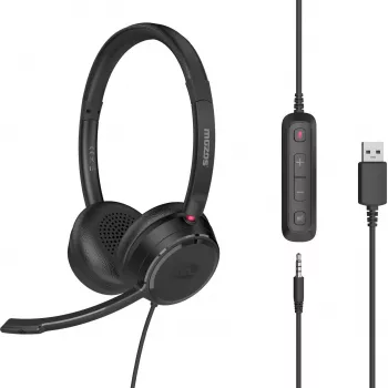 MOZOS KL201 USB headset s mikrofónom, on-ear, čierny