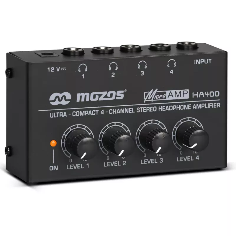 MOZOS HA400 4-kanálový stereo zosilňovač pre slúchadlá