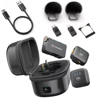 MOZOS MX4-DUAL 2.4 GHz bezdrôtový mikrofónový systém pre 2 mikrofóny pre smartfóny