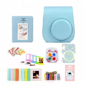 LOVEINSTANT 8-in-1 sada príslušenstva ku kamere pre Fujifilm Instax Mini 11 - modrá