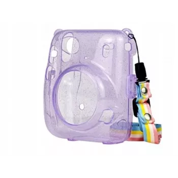 LOVEINSTANT ochranné puzdro pre Fujifilm Instax Mini 11 - priehľadné fialové glitter