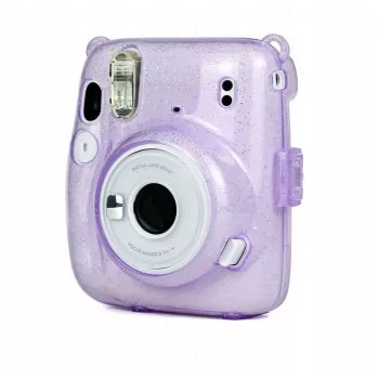 LOVEINSTANT ochranné puzdro pre Fujifilm Instax Mini 11 - priehľadné fialové glitter
