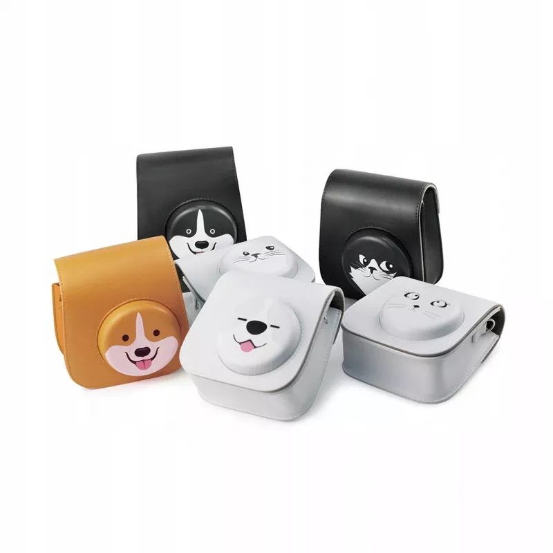 LOVEINSTANT ochranné puzdro pre Fujifilm Instax Mini 11 - dizajn sladká mačka, sivá