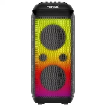 TONSIL Party Dance 1600 prenosný Bluetooth párty reproduktor s LED svetlami, karaoke, 1600W PMPO, 80W RMS, 10 palcový woofer, TWS, FM rádio, mikrofón a diaľkový ovládač