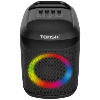 Tonsil Party Dance 800 prenosný Bluetooth reproduktor na párty s karaoke, disco LED, 80 W RMS, 2x8 palcové basové reproduktory, čierna