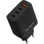 Teltech GaN USB / 3x USB-C 100W QC PD nabíjačka čierna TCH-08
