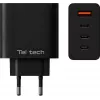 Teltech GaN USB / 3x USB-C 100W QC PD nabíjačka čierna TCH-08
