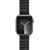 Crong Eclipse pravá koža magnetická slučka remienok pre Apple Watch 44/45/46/49 mm (čierna)