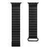 Crong Eclipse pravá koža magnetická slučka remienok pre Apple Watch 44/45/46/49 mm (čierna)