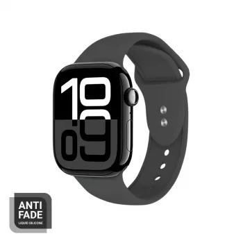 Crong Liquid Silicone remienok na hodinky pre Apple Watch 44/45/46/49 mm - grafitová