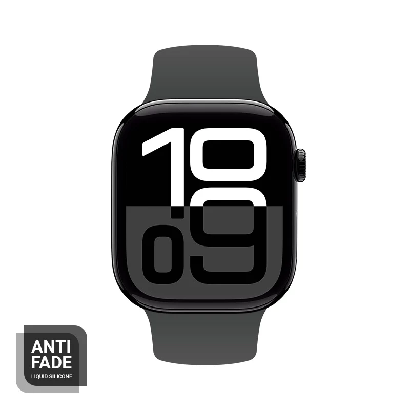 Crong Liquid Silicone remienok na hodinky pre Apple Watch 44/45/46/49 mm - grafitová