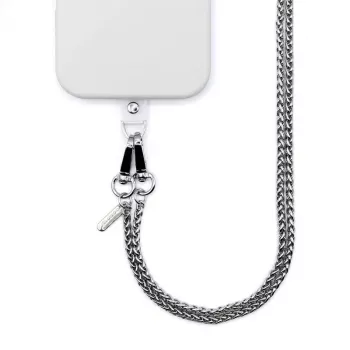 Crong Phone Crossbody šnúrka so striebornou reťazou - univerzálny popruh na smartfón