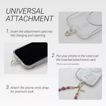 Crong Phone Crossbody šnúrka so striebornou reťazou - univerzálny popruh na smartfón