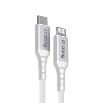 Crong Armor Link USB-C na Lightning rýchlonabíjací MFi kábel 150cm biely