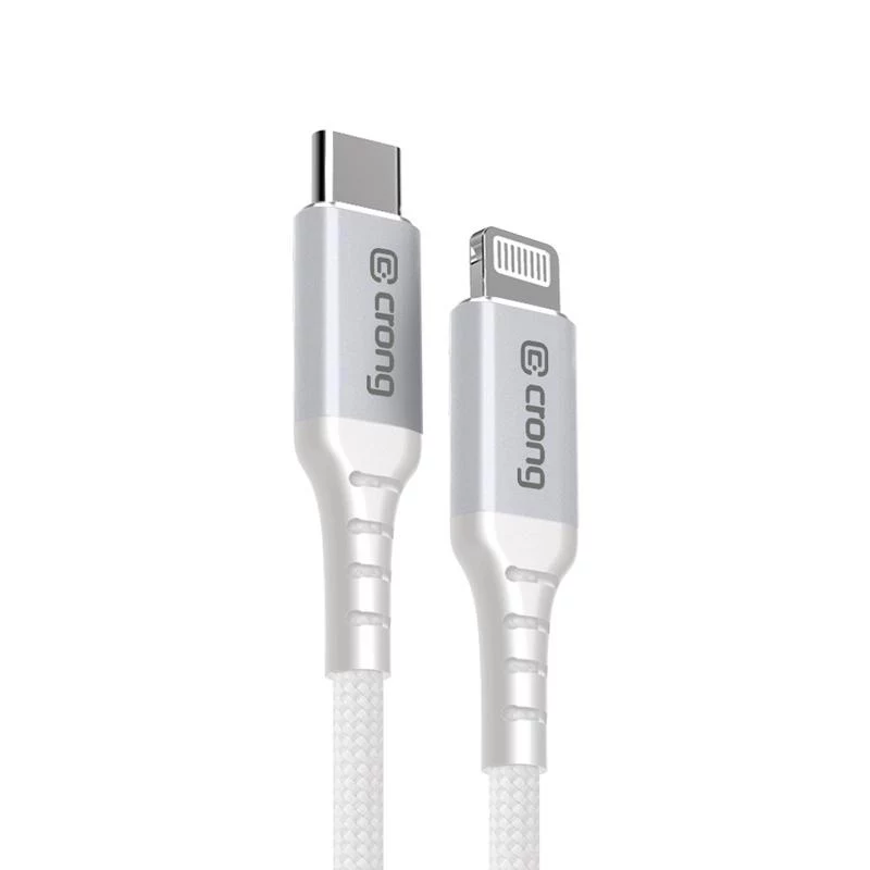 Crong Armor Link USB-C na Lightning rýchlonabíjací MFi kábel 150cm biely