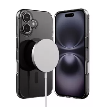 Crong Clear MAG Pro puzdro pre Apple iPhone 16, MagSafe, čierna