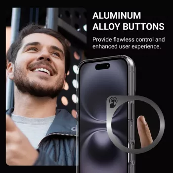 Crong Clear MAG Pro puzdro pre Apple iPhone 16, MagSafe, čierna