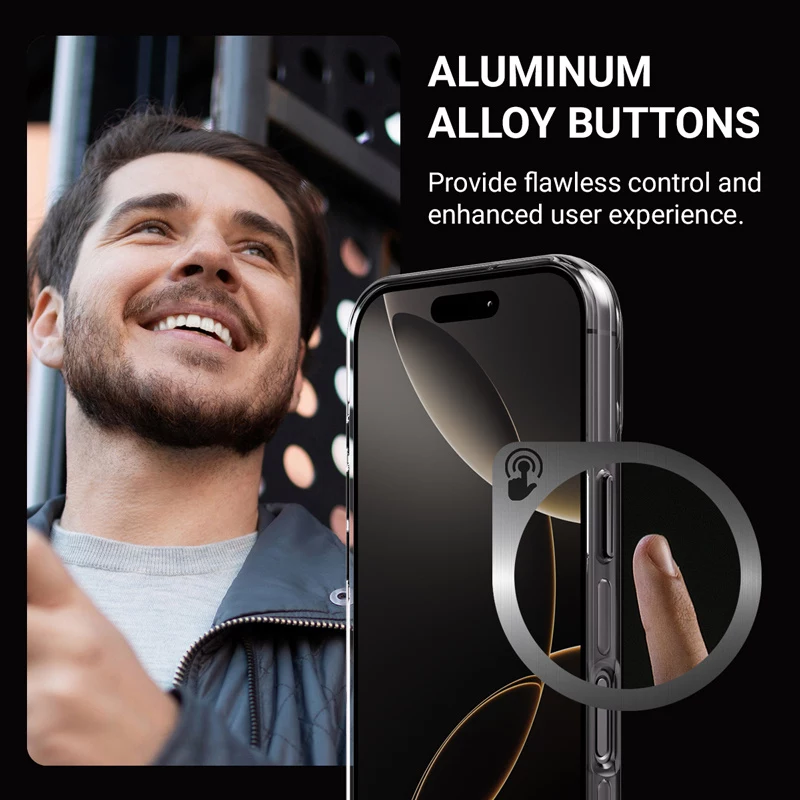 Crong Clear MAG Pro puzdro pre iPhone 16 Pro Max, MagSafe, čierny rám