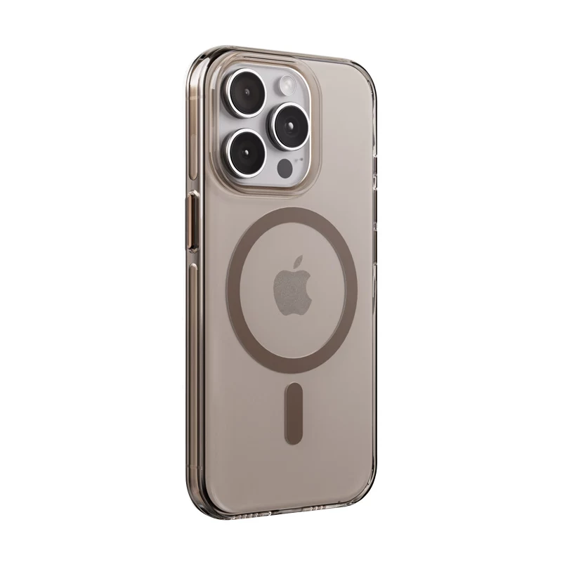 Crong Clear MAG Pro puzdro pre iPhone 15 Pro s MagSafe (púštna farba)